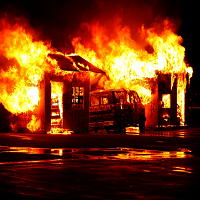 building on fire